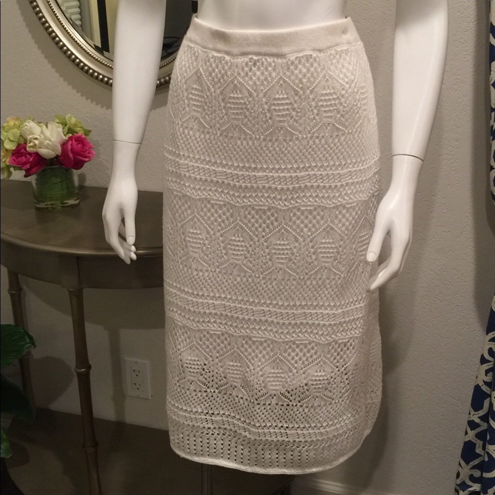 Liz Claiborne Ivory Lace Midi Skirt